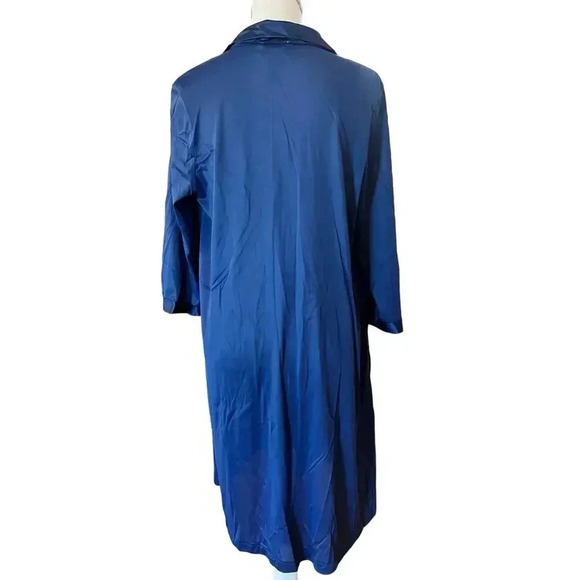 VANITY FAIR VINTAGE blue sheer button up pajama gown size medium - Picture 6 of 7